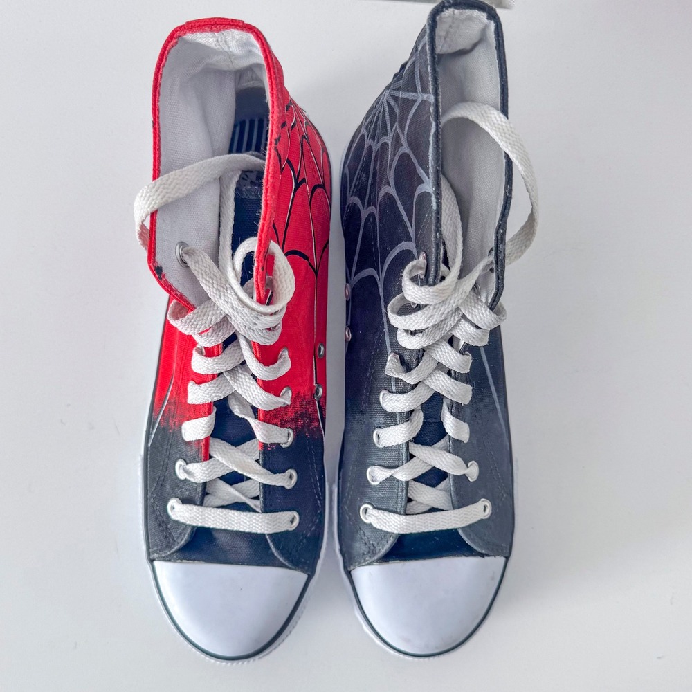 Custom Spider Man Venom Hand Painted High Top Canvas Shoes Mens 8